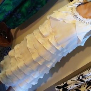 Gorgeous iridescent Ivory ruffle dress